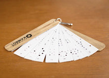 Load image into Gallery viewer, Handmade Kambo burning stencils with durable plastic sheets, ring-bound and enclosed in soft wooden paneling