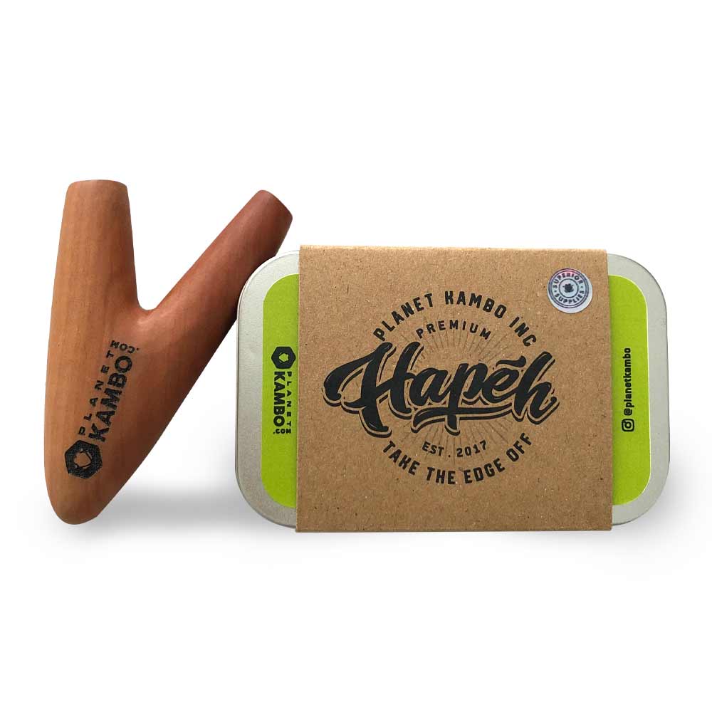 Premium Heavyweight Hapéh Self Applicator Kuripe Pipe in Tin